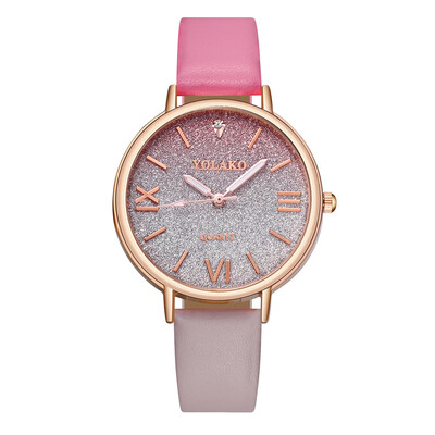 

Fashion Women Watches RhinestoneScale Dial Ladies Quartz Wristwatch Multicolor Leather Strap Business Clock Montre Femme