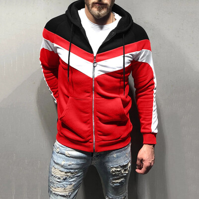 

Toponeto Men Autum Winter Long Sleeve Hooded Sweatshirt Zipper Outwear Tops Blouses