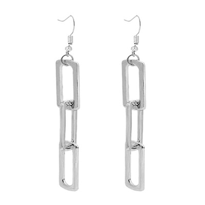

Women Jewelry Earrings Geometric Rectangular Strip-Shaped Hollow Out Exaggeration Simple Earrings Fashion