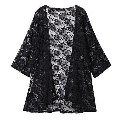 

Toponeto Womens Lace Shirt Embroidered Beach Sunscreen Clothing Cardigan