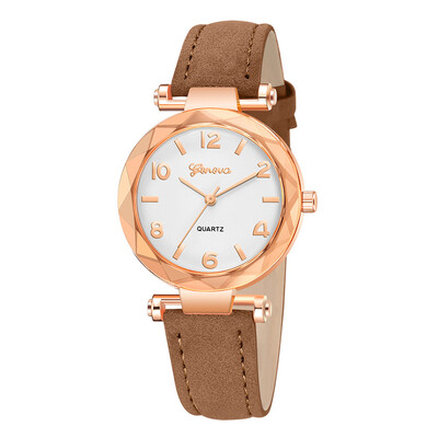 

RM Fashion Women s Leather Band Geneva Analog Quartz Diamond Wrist Watch Watches