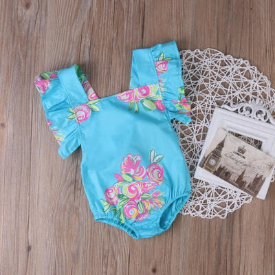 

Cute Baby Girls Floral Bodysuit Romper One-piece Sunsuit Outfits Clothes 0-24M