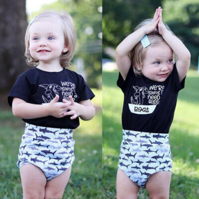 

Newborn Toddler Kids Baby Boys Girls Cotton TopsShorts Outfits Clothes Set 2Pcs