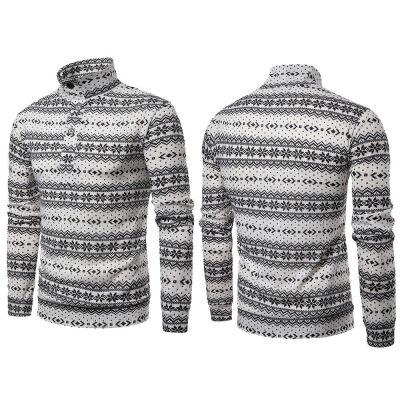 

Men Casual Long Sleeve Turtleneck Knitted Cardigan Pullover Jumper Sweater TopS