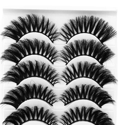 

Gobestart 3D Eyelash Imitation Mink Natural Thick False Eyelash 5 Pairs