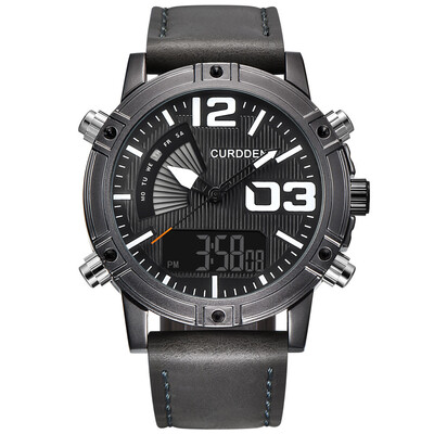 

Gobestart Mens Sports Watches LED Military Leather Analog Quartz Wristwatc Gift