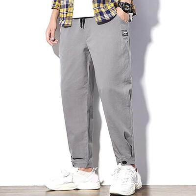 

Gobestart Men Summer Fashion Solid Color Casual Pants Fitness Trousers Long Pants