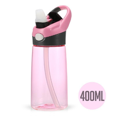

400ml Water Bottle Reusable Drinking Bottle with Straw for Kids
