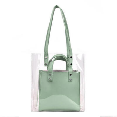 

2pcsset Women Transparent PVC Shoulder Bags Jelly Girls Clutch Handbags