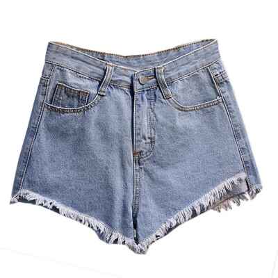 

Women Loose Pockets Zipper Fly Slim Casual Short Street-wear High Waist Denim Shorts Girls