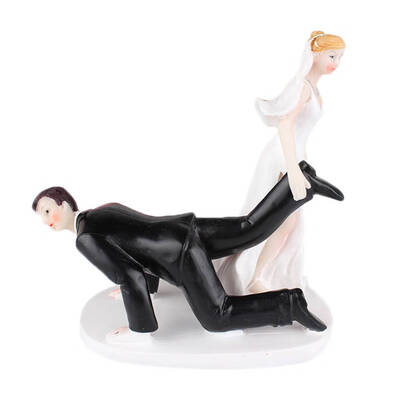 

Funny Resin Bride Drag Groom Legs Wedding Cake Topper Decorative Ornaments Doll Decal Gifts