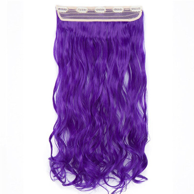 

Synthetic Fiber Clips in on Hair Extension 34 Full Head One Piece 5 Clips Long Silky Straight Curly Wavy