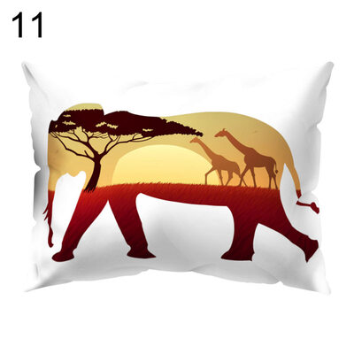 

Color Animal Printed Rectangle Throw Pillow Case Cushion Cover Home Car Decor