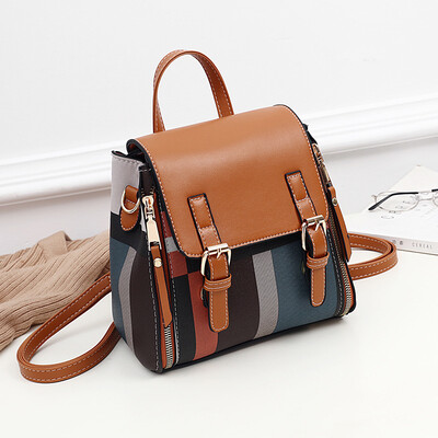 

Backpack womens backpack hit color womens backpack Korean version of the contrast womens backpack