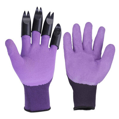 

1 Pair Garden Gloves with 4 Left Hand Fingertips SharpFork Claws Work Tool
