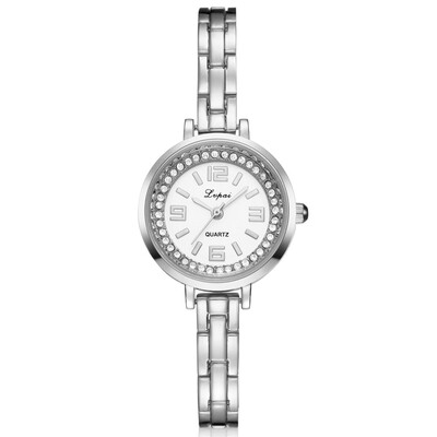 

Luxury Womens Watches Roman numerals Alloy Strap Clock With Rhinestone Scale Dial Ladies Quartz Wristwatch Zegarek Damski