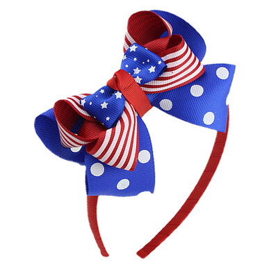 

〖Follure〗Happy Independence Day Bow Headband Tiara Party Decorations Snow Head Hoop A