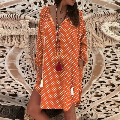 

Womens Summer Pullover Dots Baggy T-Shirt Dress Tops Ladies Sundress -3XL