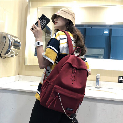

Schoolbag female ins Wind Port style Japanese Department Hyun Ya Feng double shoulder Baotao Brand female retro Forest Department