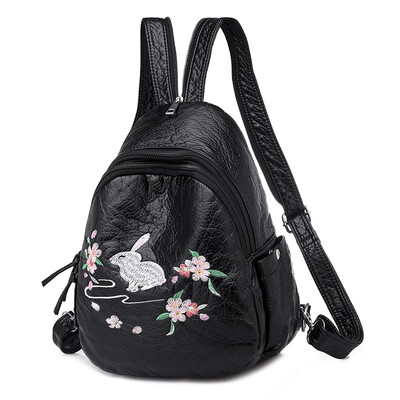 

Ancient Style Shoulder Bag New Ethnic Style Embroidery Bag Chinese Style Backpack Retro Style Soft Leather Breast Bag