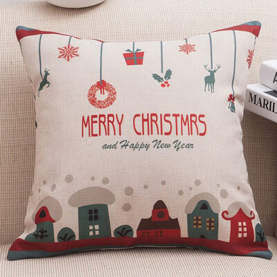 

JPGIF Merry Christmas Throw Pillow Cases Cafe Sofa Cushion Cover Home Decor