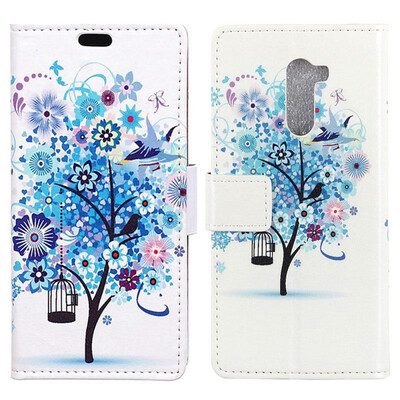 

MOONCASE Millet Pocophone F1 Pattern Leather Case - Blue Tree