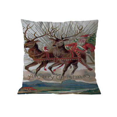 

Tailored Merry Christmas Pillow Cases Linen Sofa Cushion Cover Home Decor Pillow Core