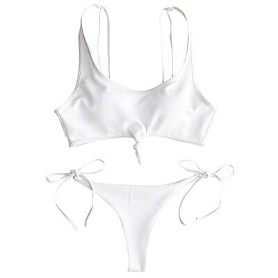 

Knot Tied Sides Ribbed Bikini