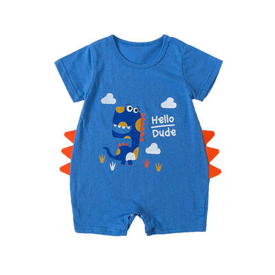 

Newborn Baby Cute Animal Print Rompers Boys Summer O-neck Cotton Jumpsuits