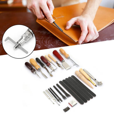 

Greensen 20PcsSet DIY Leather Craft Tools Punch Kit For Hand Stitching Sewing Carving Stamping
