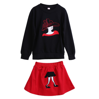 

Girls Autumn Cotton Long-sleeved Dress Suit David Kids Clothes