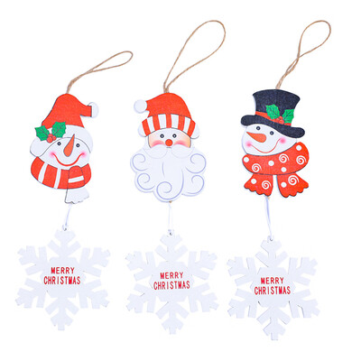 

Tailored 3Pcs Marry Christmas Decorations Wooden Ornament Xmas Tree Hanging Tags Pendant