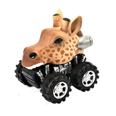 

Tailored Mini Vehicle Animal Pull Back Cars with Big Tire Wheel Creative Gifts for Kids
