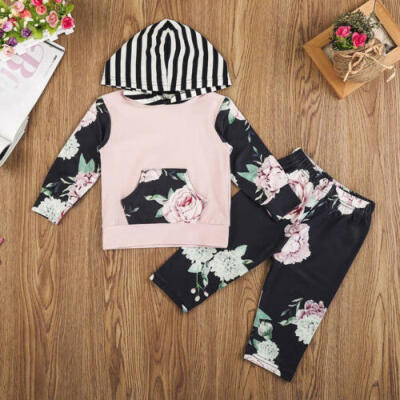 

Toddler Kids Baby Girls Autumn Outfits Clothes T-shirt TopsLong Pants 2PCS Set