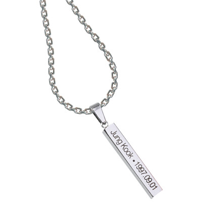 

BTS Members Name Date Pendant Necklace Fashion Jewelry Silver Alloy Chain Hot Gift for Fans