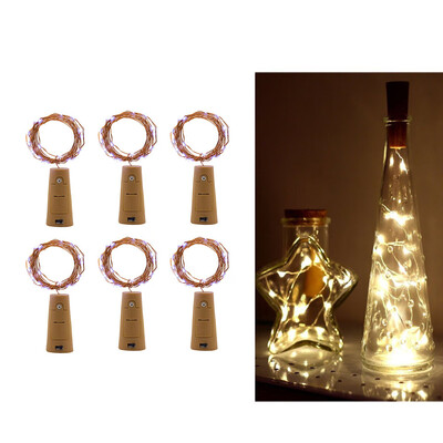 

Siaonvr 6Pcs Cork Shaped LED Night Starry Light Wine Bottle Lamp For Party Decor MR