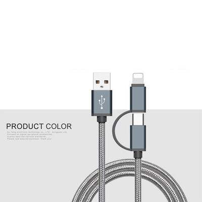 

2-in-1 Lightning Type-C Cable Fast Charging Cord For IPHONE Xiaomi-1m
