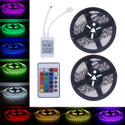 

〖Follure〗10M 5050 SMD RGB 2X5M 600LEDs LED Light Strip 24 Key IR Remote Controller