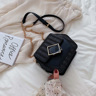 

Ins fashion texture hit color popular Korean version hundred lap chain bag woman 2019 new single shoulder oblique satchel