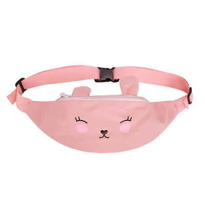 

Canvas Waist Packs Kids Girls Cartoon Rabbit Chest Children Shoulder Bag