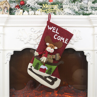 

Tailored Christmas Stockings 18 inches with Santa Snowman Deer Stockings for Candy