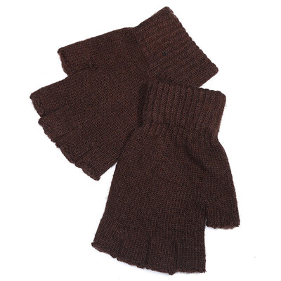 

Autumn And Winter Unisex Riding Knit Gloves Wool Warm Fingerness Gloves Winter Work Halffinger Gloves