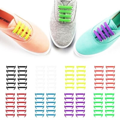 

No Tie Shoelaces Waterproof Elastic Silicone Tieless Shoe Lace for Athletic Running Multicolor for Sneaker Boots Board Casual Shoe