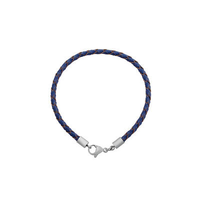 

Braided Leather Cord Bracelet Makings with 316 Stainless Steel Lobster Claw Clasps Blue 190x3mm