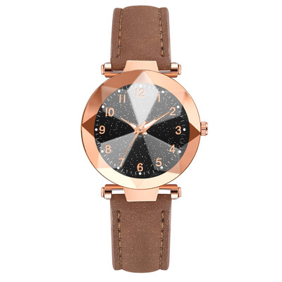 

2019 Luminous Watch Women Fashion Ladies Leather Bracelet Quartz Watches Diamond Surface Luxury Female Clock Relogio Feminino
