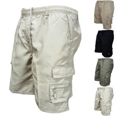 

Mens Summer Casual Cargo Shorts Elasticated Half Pant Work Trousers Sport Trunks