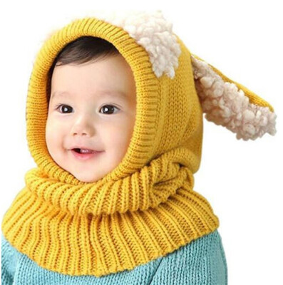 

Baby Boys Girls Beanie Hat Cap Cute 3D Sheep Ears Winter Warm Knit Hat&Scarf