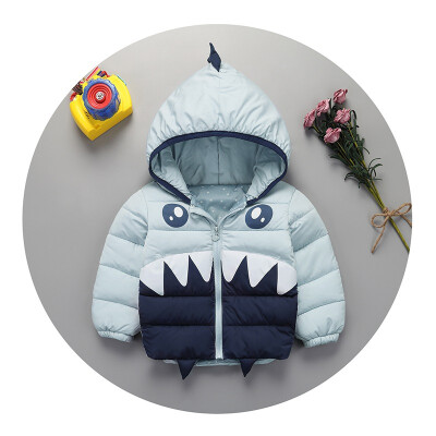 

Baby Clothes 1-6T Girlbaby Boy Hooded Down Jackets Casual Cartoon Pattern Windproof And Warm Lightweight Childrens Down Coat