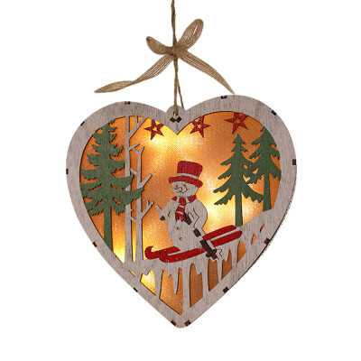 

Tailored LED Light Wood House Cute Christmas Tree Ornaments Window Holiday Decoration