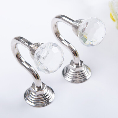 

1Pair Alloy Crystal Curtain Holdback Wall Tie Back Hooks Hanger Holder Home